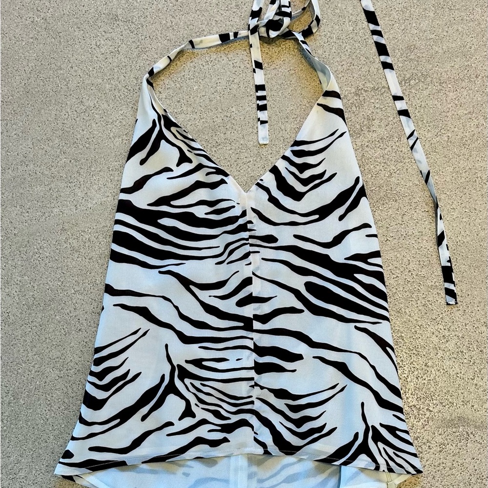 Reformation Black and White Zebra Camisole